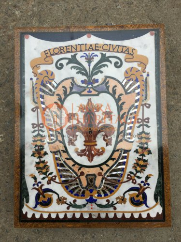 18"x24" Marble Coffee Corner Side Table Top Pietra Dura Antique Inlay E838