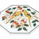 Antique Marble Top Coffee Table Multi Stone Pair Of Parrot Pietradura Art Decor Antique Marble Top Coffee Table Multi Stone Pair Of Parrot Pietradura Art Decor