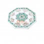 Marble White End Table Top Malachite Inlaid Pietradura Filigree Design Home Deco