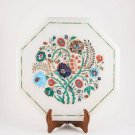 White Marble Bedside Counter Table Top Semi Precious Inlay Stone Art Patio Decor