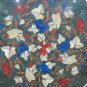 36" Green Marble Dining Table Top Pietra Dura Inlay Art Housewarming Gift Decor