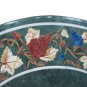 36" Green Marble Dining Table Top Pietra Dura Inlay Art Housewarming Gift Decor
