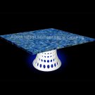 Marble Side Coffee Dining Table Top Random Lapis Lazuli Inlay Patio Decor E1333