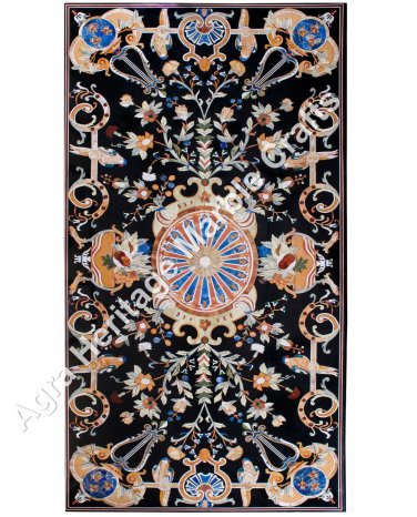 4'x7' Inlaid Big Dining Table Top Rectangular Shape Semi Precious Christmas Buy