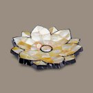 Decorative Marble Fruit Organizer Bowl Mop Inlaid Floral Shape Kitchen Decor Art