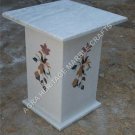 18" White Marble Beautiful Stand Marquetry Inlay Hallway Living Room Decor E673 18" White Marble Beautiful Stand Marquetry Inlay Hallway Living Room Decor E673