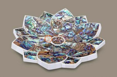 Modern Handmade Fruit Storage Centerpiece Bowl Decorative Pauashell Stone Art