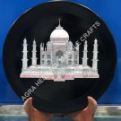 12" Black Marble Round Plate Taj Mahal Inlay Historical Art Kitchen Decor E154 12" Black Marble Round Plate Taj Mahal Inlay Historical Art Kitchen Decor E154