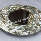 12" Marble Mirror Abalone Precious Inlay Stone Hallway Home Decor Gift E454
