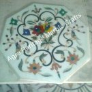 24"x24" Inch White Marble Coffee Table Top Marquetry New Year Gifts Arts