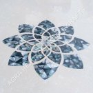 18" Marvelous Marble Coffee Table With White Top Inlay Floral Design Decor E1033