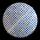 15" White Marble Coffee Round Hallway Table Top Lapis Lazuli Inlay Decor H4751A