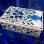 6"x4"x2" Marble White Jewelry Box Lapis Lazuli Marquetry Floral Inlay Girl Gifts