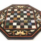 24" Marble Chess Coffee Bedroom Table Top Inlay Mosaic Kitchen Center Decor E648