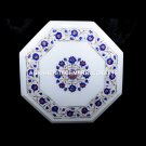 Marble Kitchen Table Top Lapis Lazuli Floral Marquetry Inlay Outdoor Decor H5397