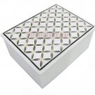 3"x4" White Marble Jewelry Storage Box Rare Marquetry Inlay Collectible Decor