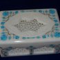 6"x4"x3" White Filigree Marble Jewelry Box Handmade Turquoise Inlay Floral Decor