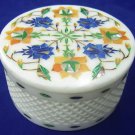 4"x4"x2" Marble Jewelry Ring Box Pietradura Inlay Work Floral Arts Decor Gifts