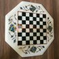 12"x12" Marble Chess Top Table Mosaic Inlaid Design New Year Eve Gift Decor