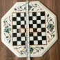 12"x12" Marble Chess Top Table Mosaic Inlaid Design New Year Eve Gift Decor