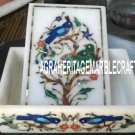 6"x4"x2'' White Marble Jewelry Box Marquetry Birds Art Inlay Semi Precious Decor