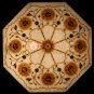 12" Marble White Handmade Wall Tile Carnelian Marquetry Floral Art Veterans Gift