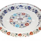 Marble Dry Fruit Bowl Fine Inlay Multi Marquetry Floral Home Decor Gifts H1352
