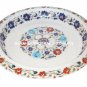 Marble Dry Fruit Bowl Fine Inlay Multi Marquetry Floral Home Decor Gifts H1352