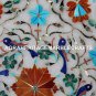 16" Marble Serving Kishti Plate Rare Gems Inlay Mosaic Marquetry Art Decor H1426