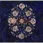 14"x8" Marble Lapis Inlay Stone Serving Tray Marquetry Floral Art Veterans Gifts