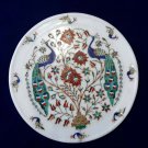 11" Marble Rare Plate Decorative Peacock Dancing Pietra Dura Inlay Gifts Decor 11" Marble Rare Plate Decorative Peacock Dancing Pietra Dura Inlay Gifts Decor