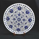 15" Lapis Marble Semi Gems Inlaid Plate Handmade Pietra Dura Christmas Gift Sale 15" Lapis Marble Semi Gems Inlaid Plate Handmade Pietra Dura Christmas Gift Sale