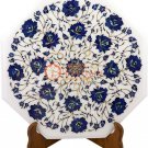 15"x15" White Top Coffee Table Lapis Floral Mosaic Inlay Design Hallway Decor 15"x15" White Top Coffee Table Lapis Floral Mosaic Inlay Design Hallway Decor