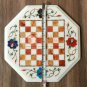 12" White Handmade Chess Top Table Carnelian Semi Precious Floral Art Gift Decor