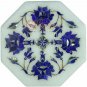 4"x4"x2" Marble White Jewelry Box Lapis Inlaid Marqutery Floral Christmas Gift