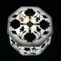 4"x4"x2" Marble White Jewelry Box Lapis Inlaid Marqutery Floral Christmas Gift