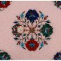 15"x15" White Top Coffee Table Lapis Semi Precious Floral Design Outdoor Decor