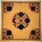 15"x15" White Top Coffee Table Lapis Semi Precious Floral Design Outdoor Decor
