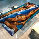 Ocean Blue Epoxy Resin Dining Custom Corridor Table Top Handmade Furniture Decor Ocean Blue Epoxy Resin Dining Custom Corridor Table Top Handmade Furniture Decor