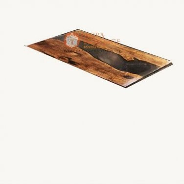 Black Resin River Dining Custom Kitchen Table Top Handmade Luxury Interior Decor