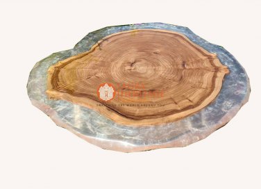 Clear Resin River Dining Restaurant Coffee Table Top Handmade Luxury Furniture
