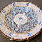 36" White Marble Dining Hallway Table Top Mosaic Inlay Arts Outdoor Decor H3428A
