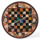 24" Two Beautiful Marble Round Chess Coffee End Table Top Mosaic Inlaid E834