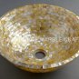 15" Marble Exclusive Wash Basin Golden Mother of Pearl Inlay Hallway Decor E298