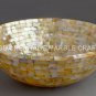 15" Marble Exclusive Wash Basin Golden Mother of Pearl Inlay Hallway Decor E298
