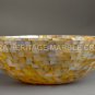 15" Marble Exclusive Wash Basin Golden Mother of Pearl Inlay Hallway Decor E298