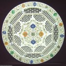 Marble Serving Tray Plate Rare Stone Mosaic Inlay Lattice Work Christmas Offer