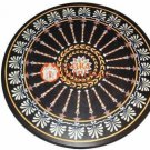 36" Beautiful Elegant Marble Round Dining Bedroom Table Top Inlay Design H5668