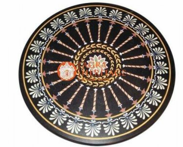36" Beautiful Elegant Marble Round Dining Bedroom Table Top Inlay Design H5668