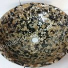15" Marble Stunning Inlaid Design Round Sink Beautiful Arts Kitchen Decor E1129 15" Marble Stunning Inlaid Design Round Sink Beautiful Arts Kitchen Decor E1129